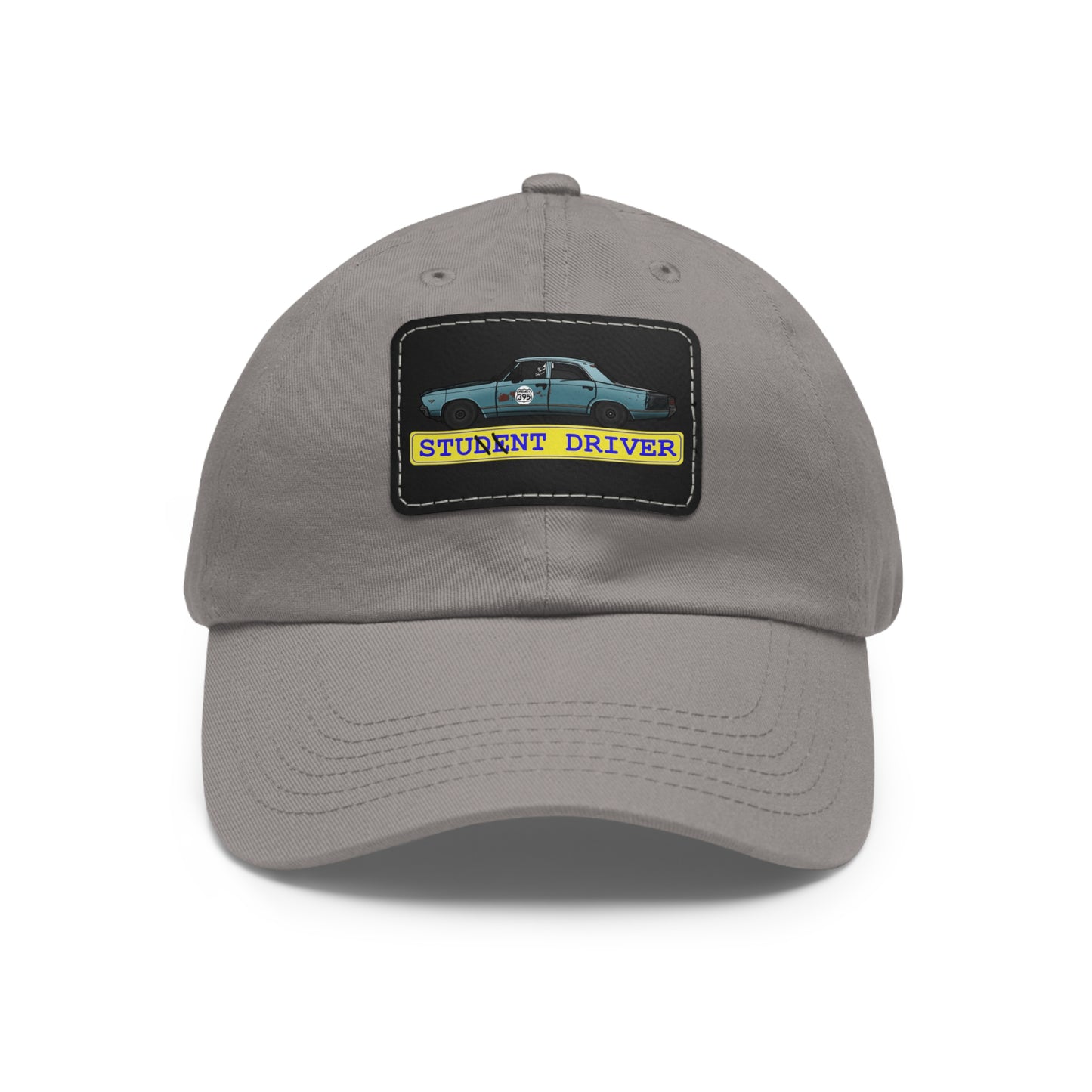 Stunt Driver Dad Hat with Leather Patch (Rectangle)