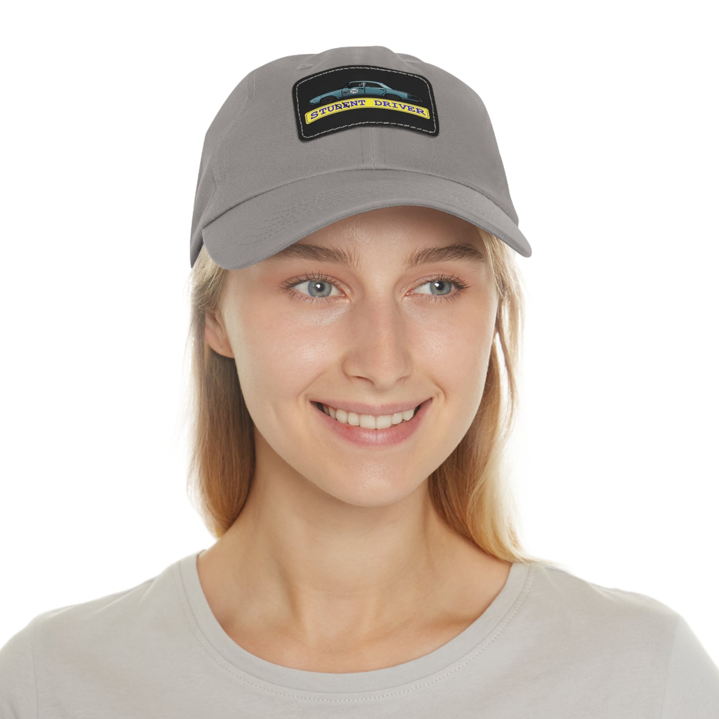 Stunt Driver Dad Hat with Leather Patch (Rectangle)