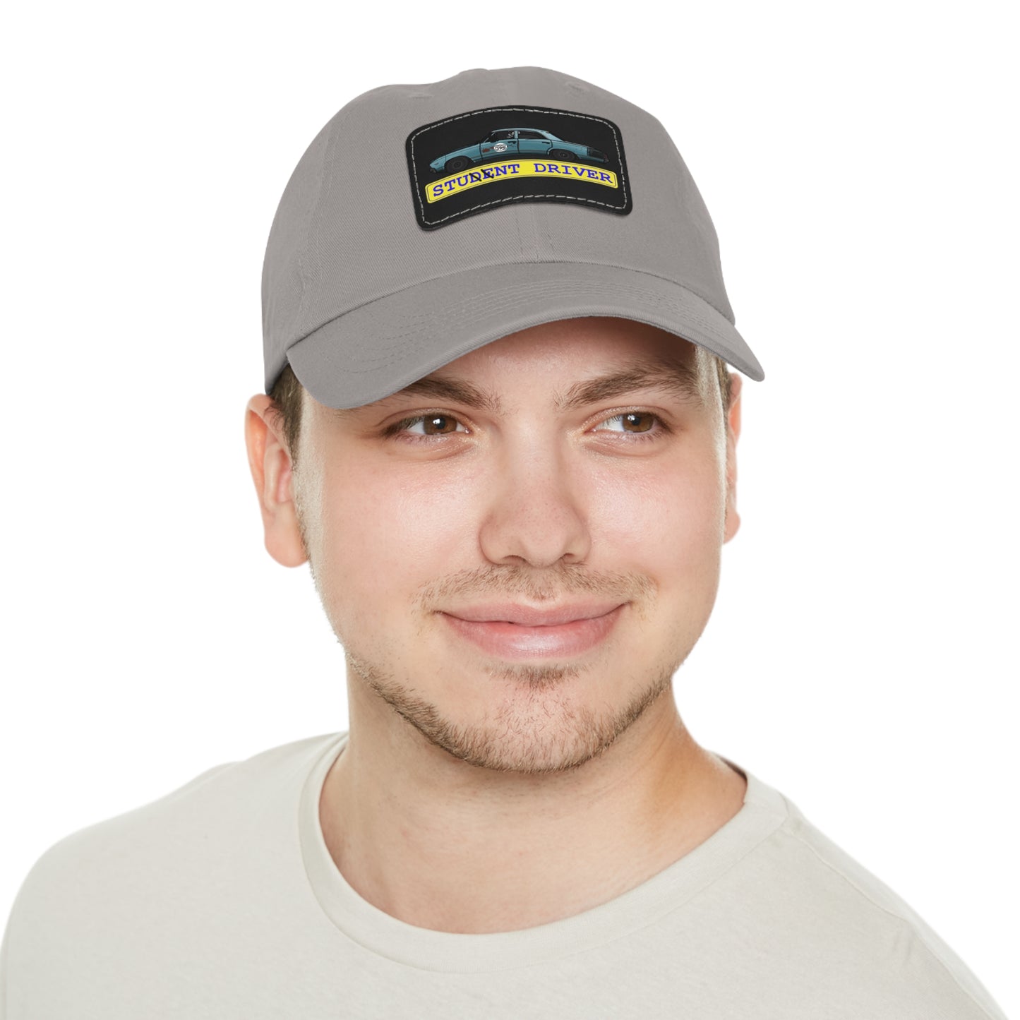 Stunt Driver Dad Hat with Leather Patch (Rectangle)