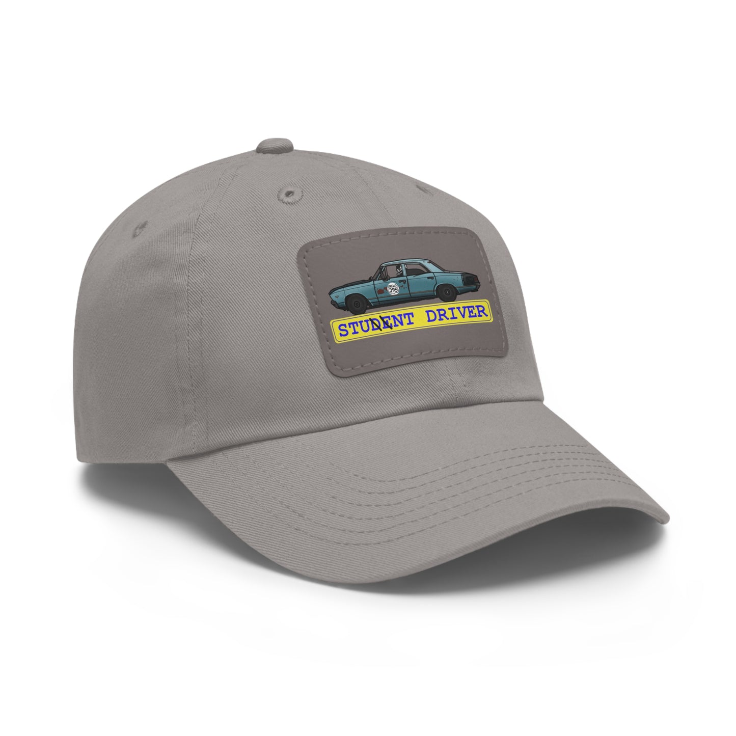 Stunt Driver Dad Hat with Leather Patch (Rectangle)