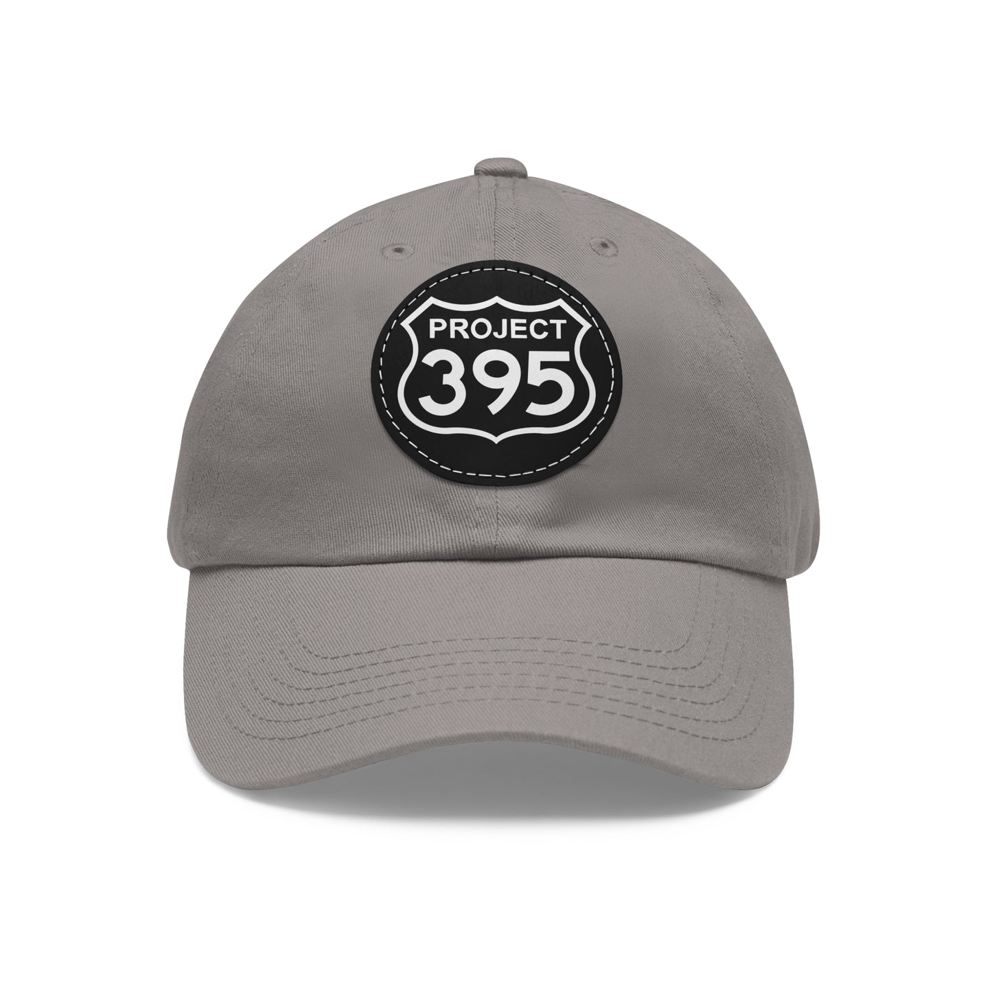 Project 395 Dad Hat with Leather Patch (Round)