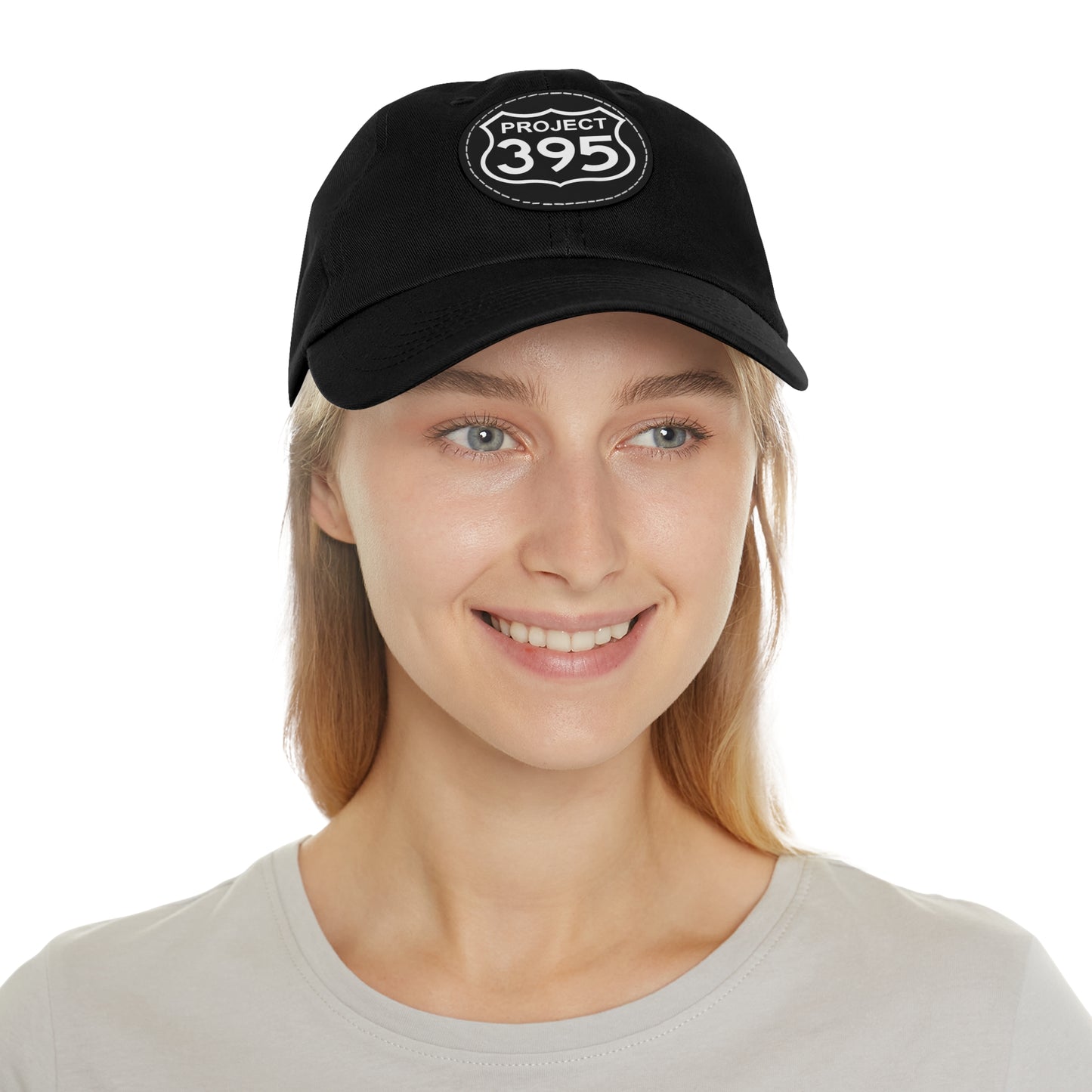 Project 395 Dad Hat with Leather Patch (Round)