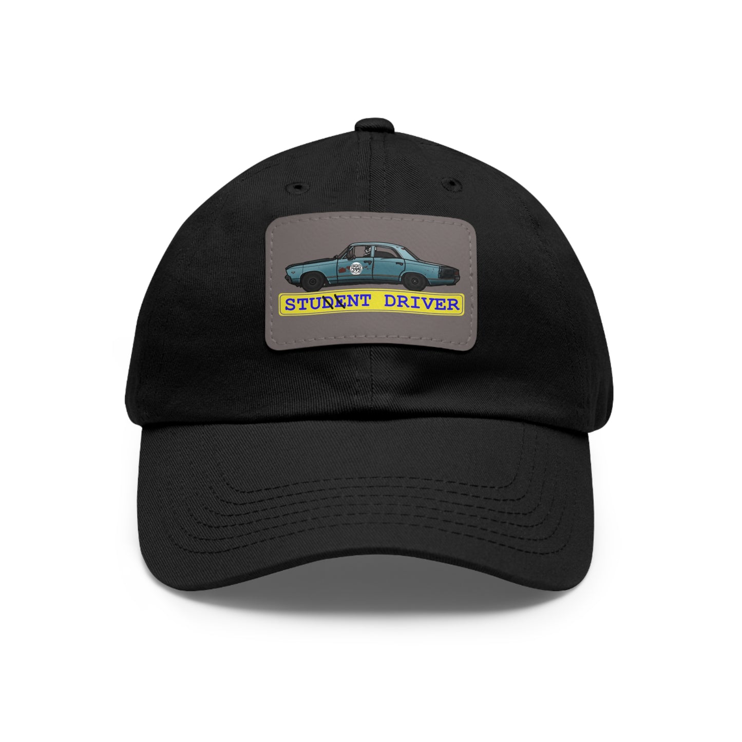 Stunt Driver Dad Hat with Leather Patch (Rectangle)