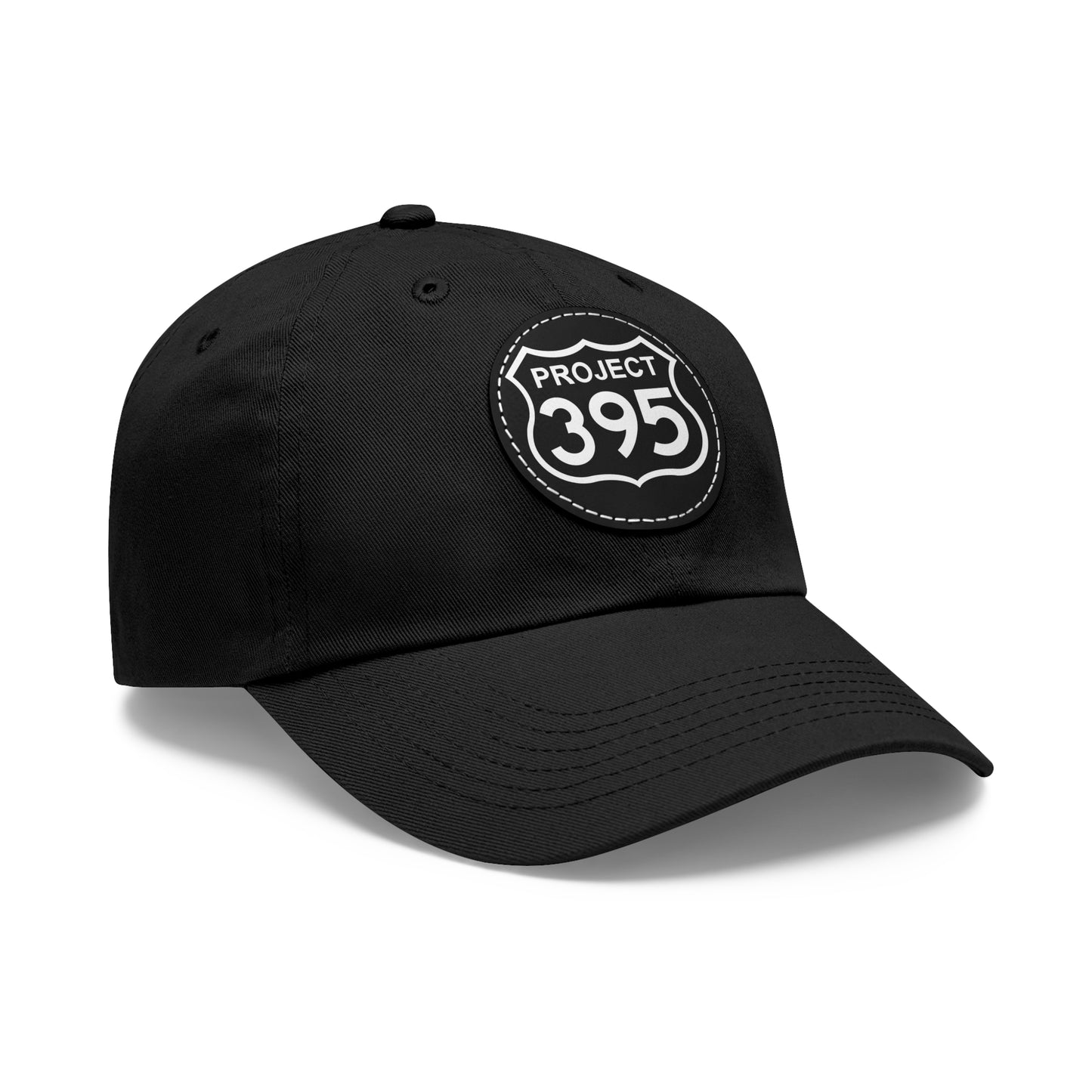 Project 395 Dad Hat with Leather Patch (Round)