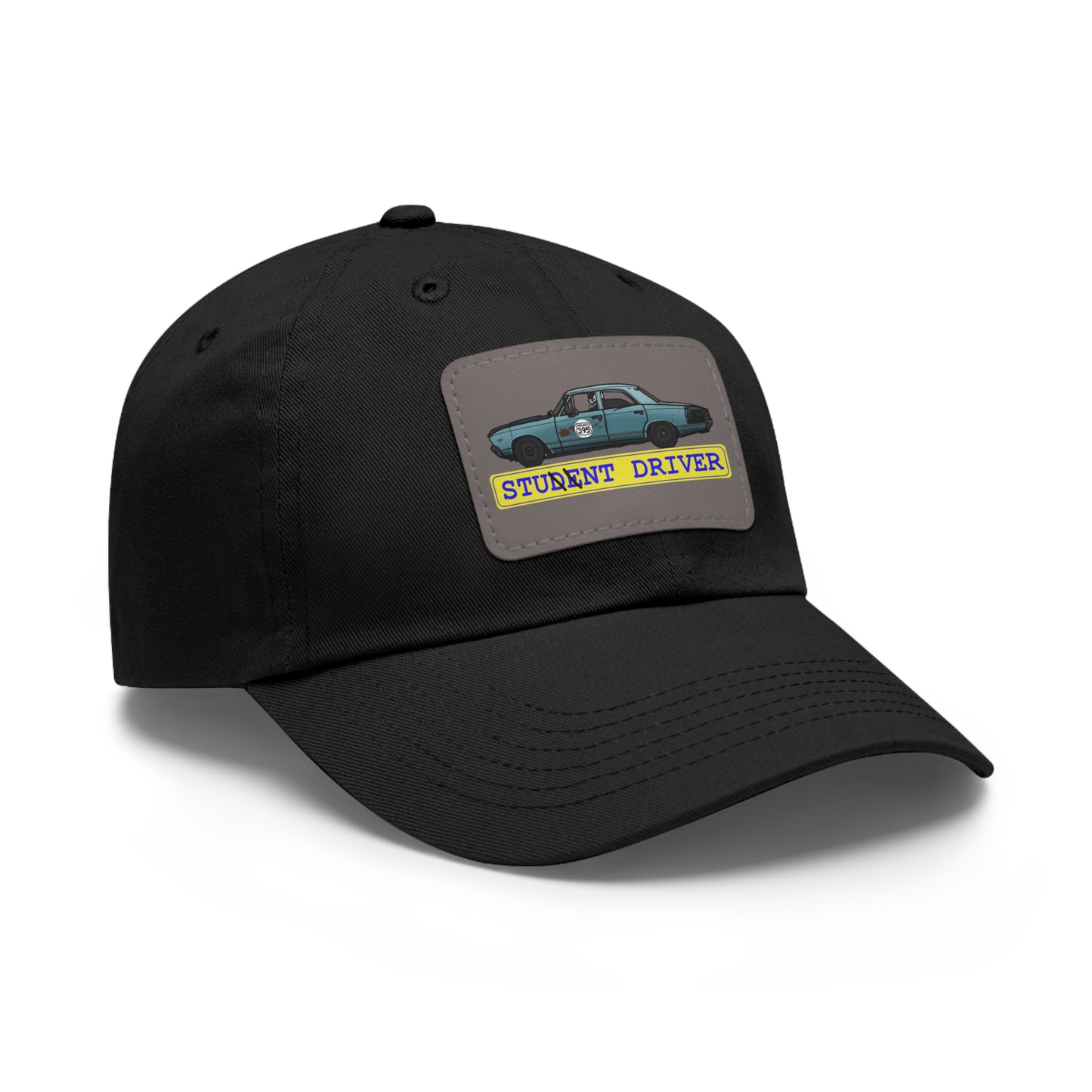 Stunt Driver Dad Hat with Leather Patch (Rectangle)