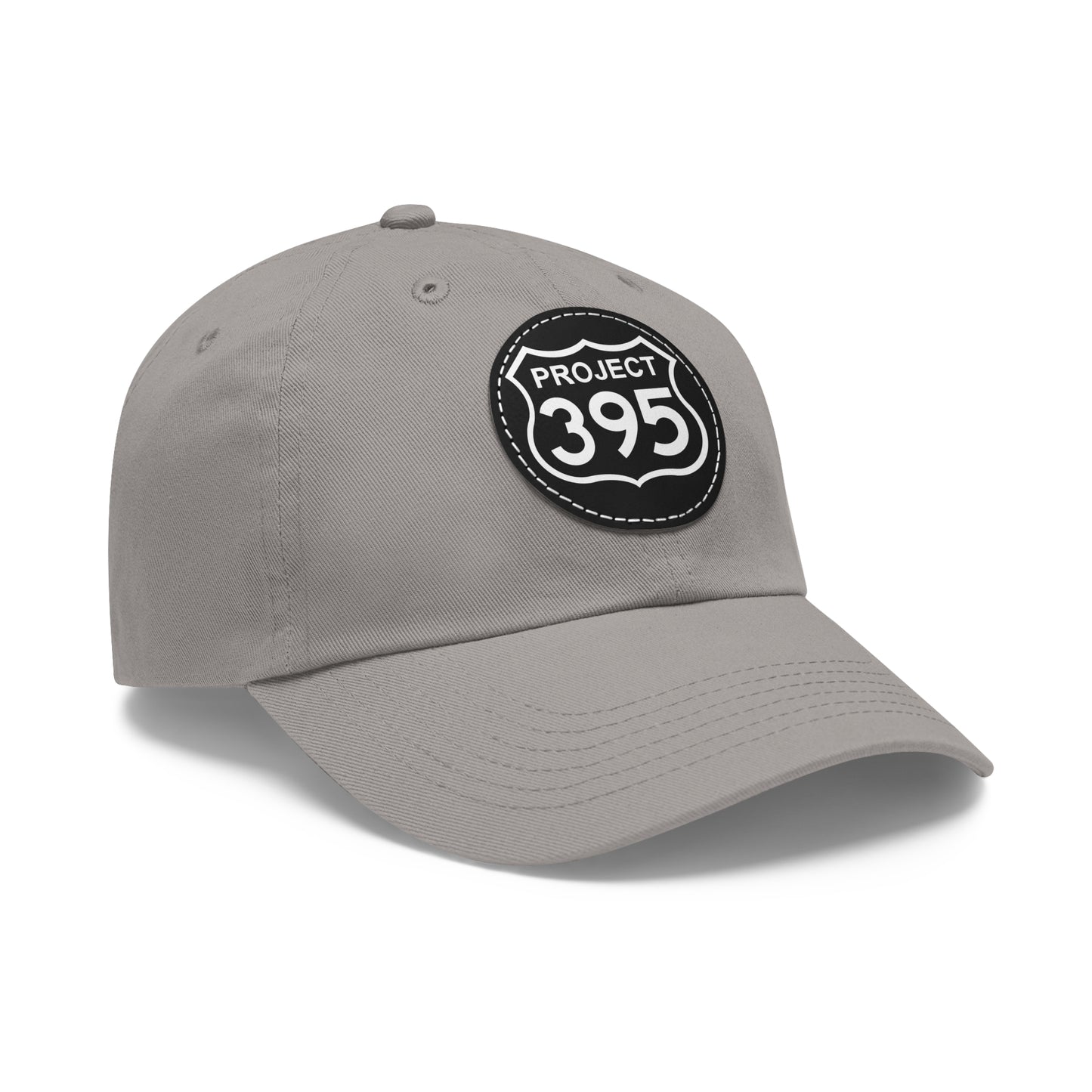 Project 395 Dad Hat with Leather Patch (Round)