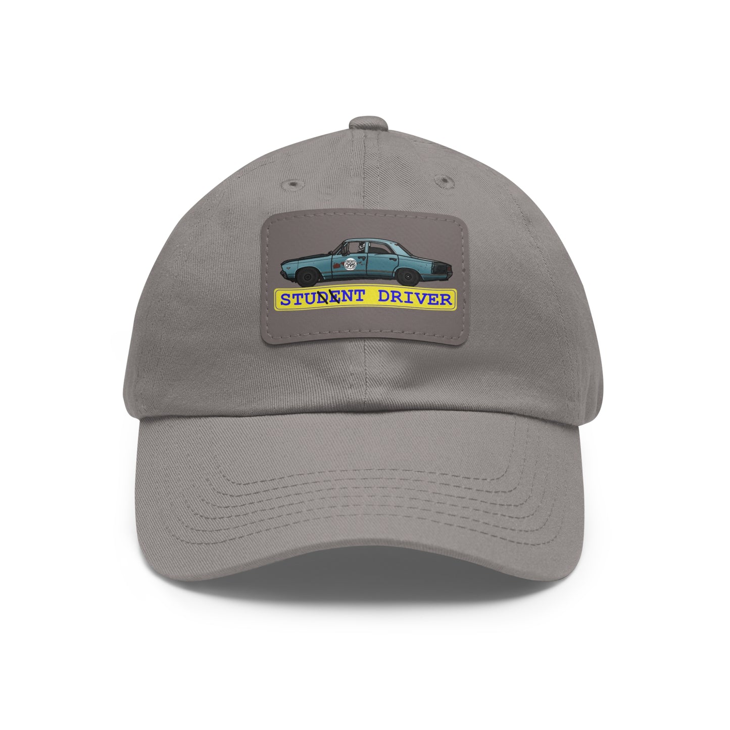 Stunt Driver Dad Hat with Leather Patch (Rectangle)