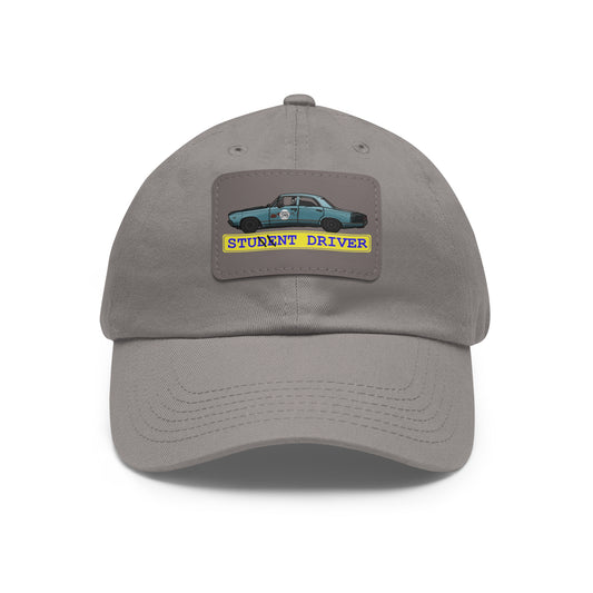 Stunt Driver Dad Hat with Leather Patch (Rectangle)
