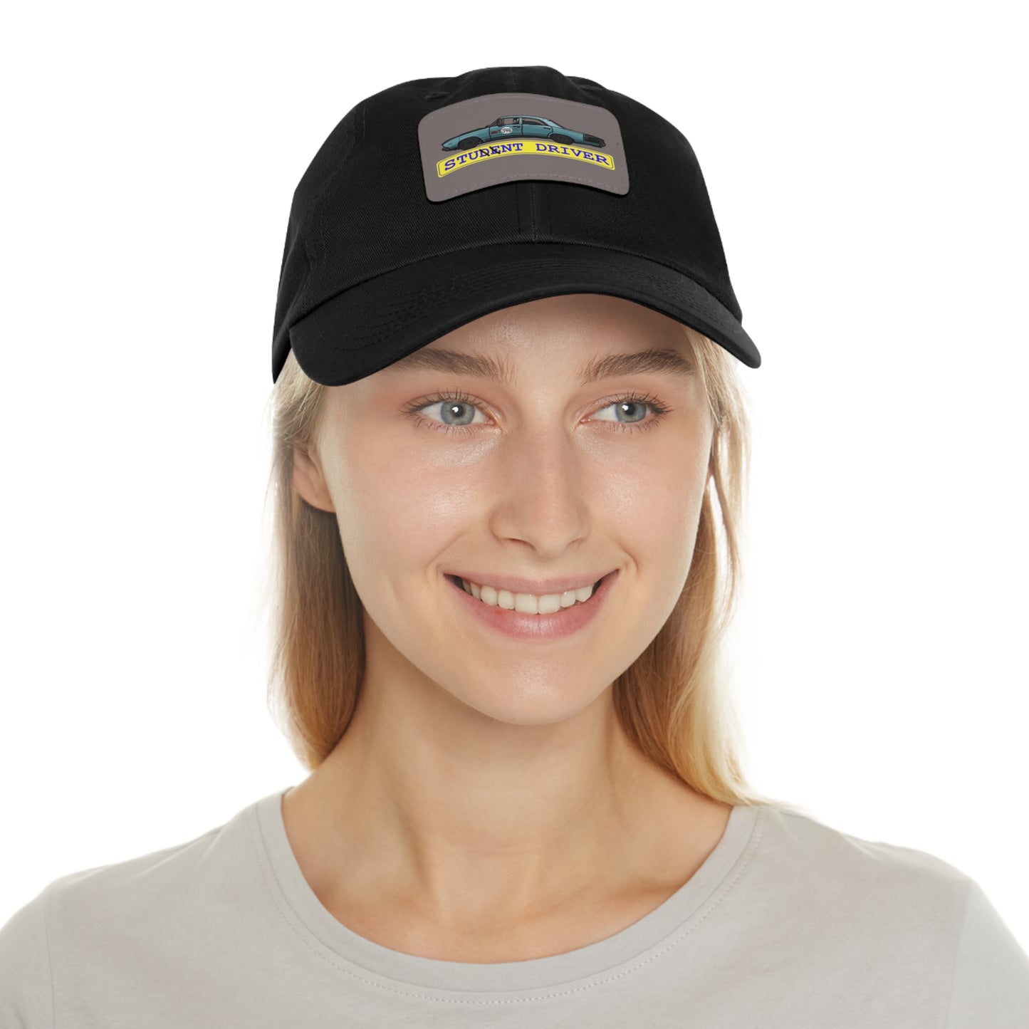 Stunt Driver Dad Hat with Leather Patch (Rectangle)