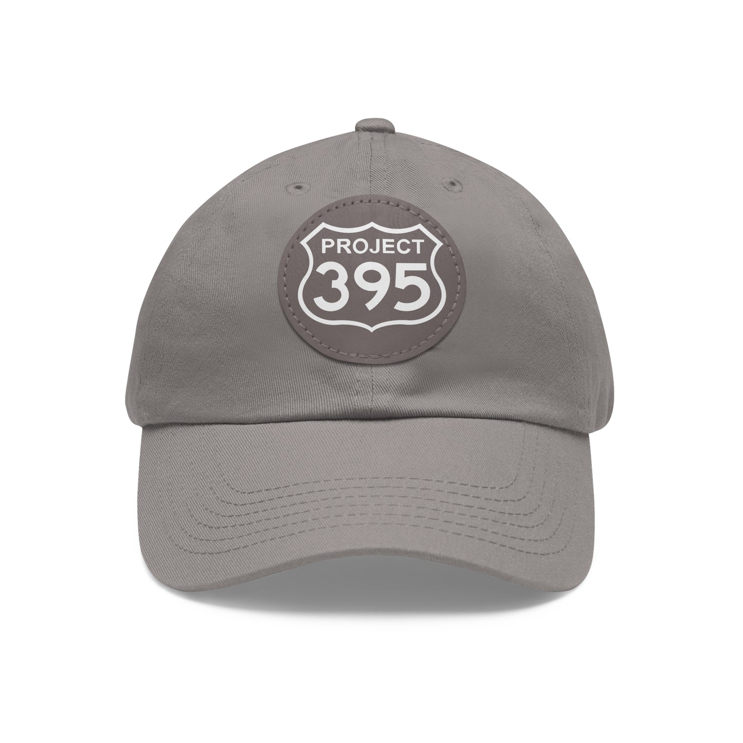 Project 395 Dad Hat with Leather Patch (Round)