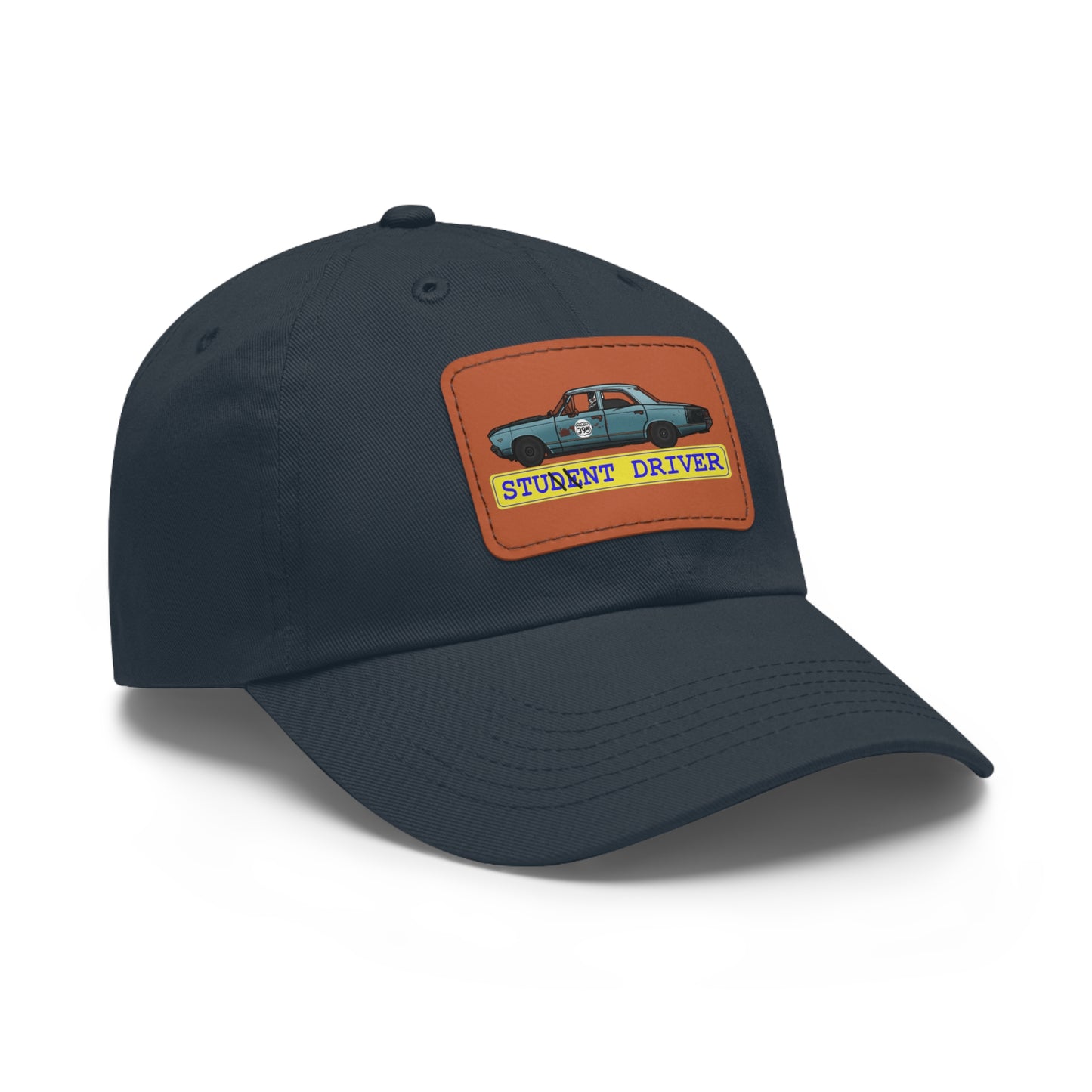 Stunt Driver Dad Hat with Leather Patch (Rectangle)