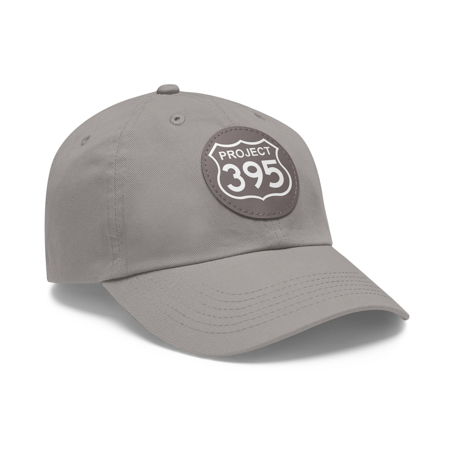 Project 395 Dad Hat with Leather Patch (Round)