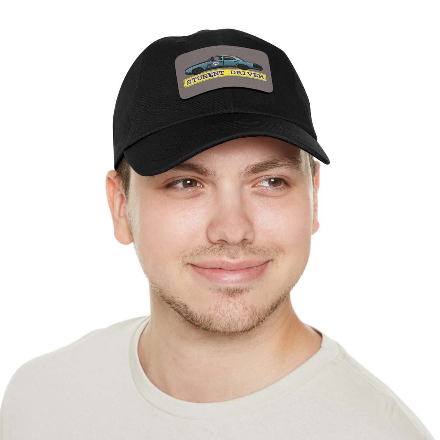 Stunt Driver Dad Hat with Leather Patch (Rectangle)