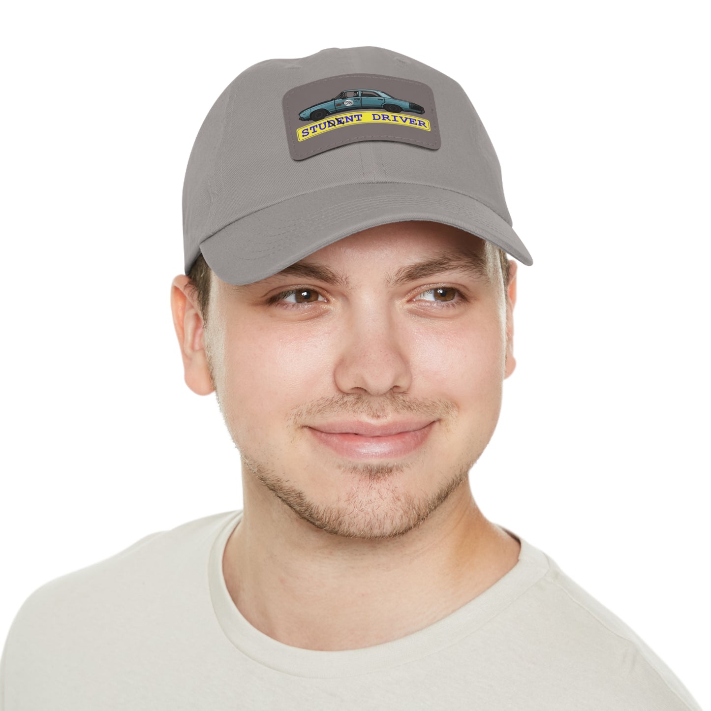 Stunt Driver Dad Hat with Leather Patch (Rectangle)