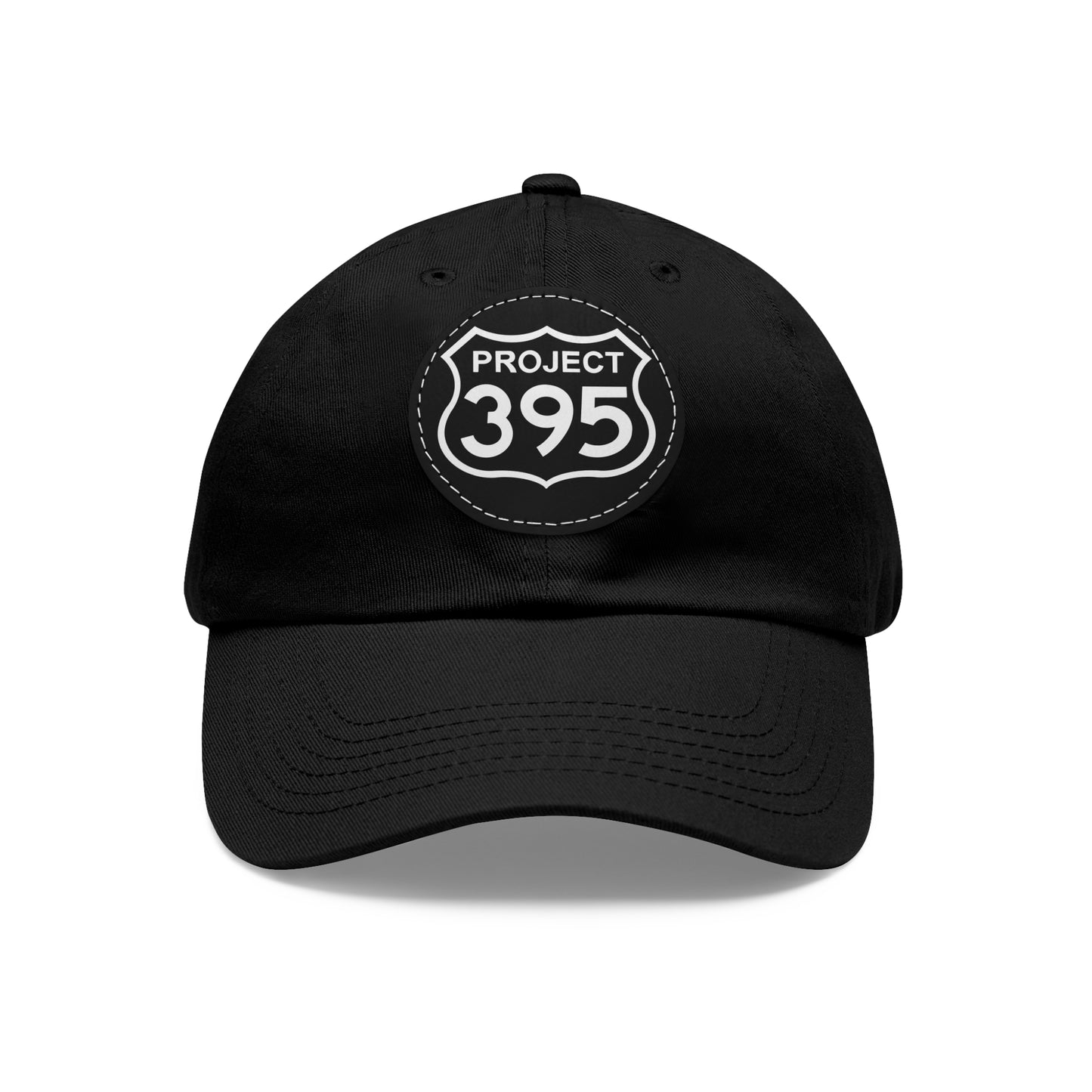 Project 395 Dad Hat with Leather Patch (Round)