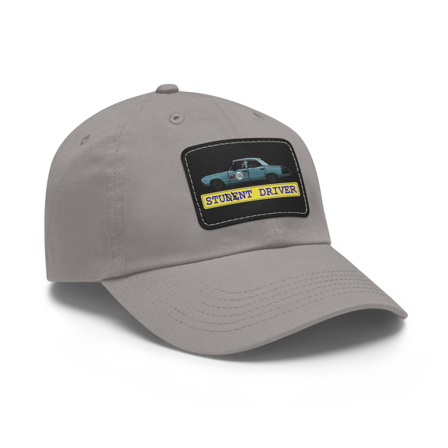 Stunt Driver Dad Hat with Leather Patch (Rectangle)